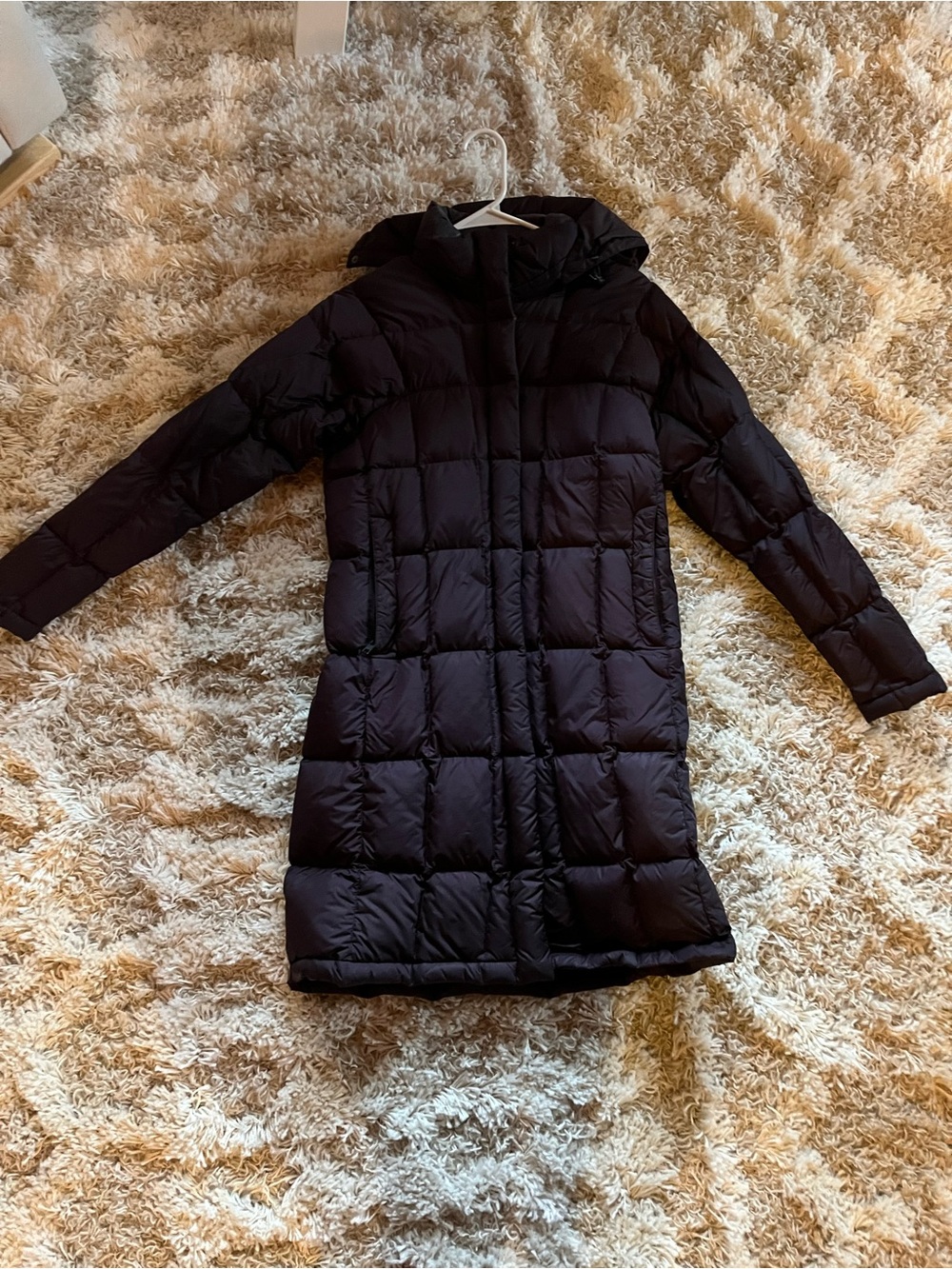 The North Face Purple Long Women's Puffer Coat with Hood